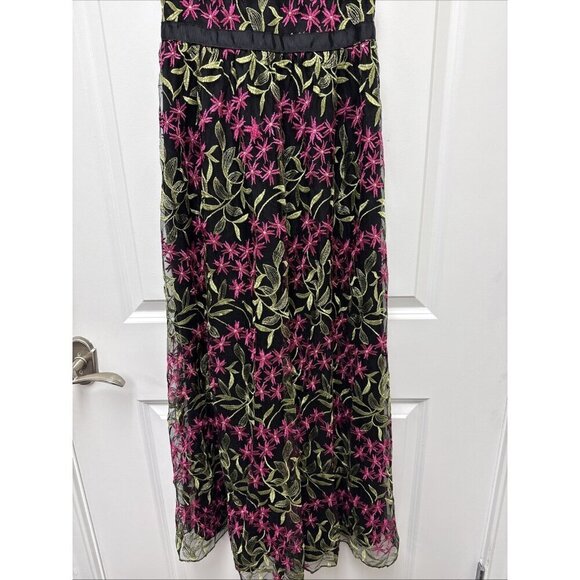 Lulus Size Small Divine Delight Black Floral Embroidered Maxi Cocktail Dress New - Picture 6 of 9